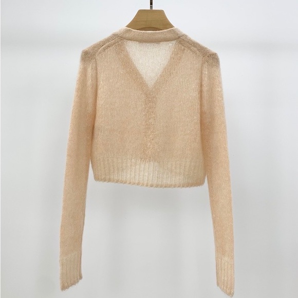 🍁ACNE STUDIOS mesh cardigan blush beige - Picture 2 of 15